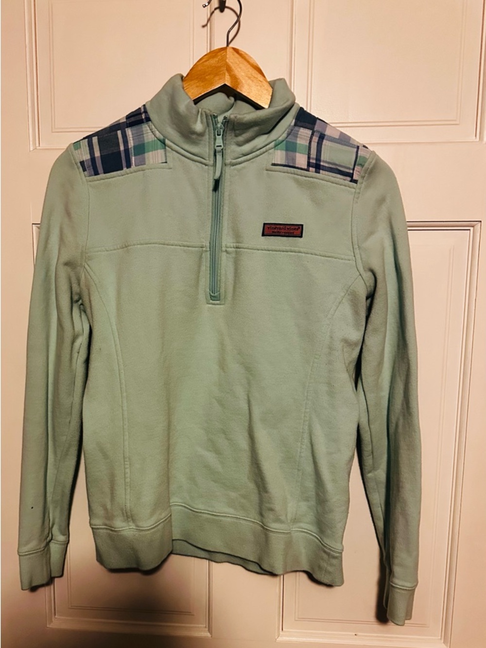 Vineyard Vines Mint Green Pullover with Pink Whale Logo